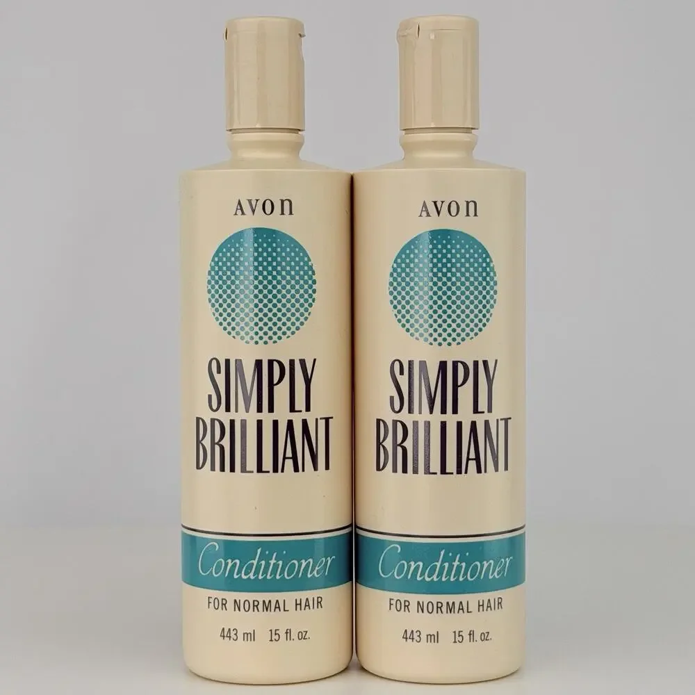 Vintage 1989 Avon Simply Brilliant Conditioner Normal Hair 15 Oz Lot of 2